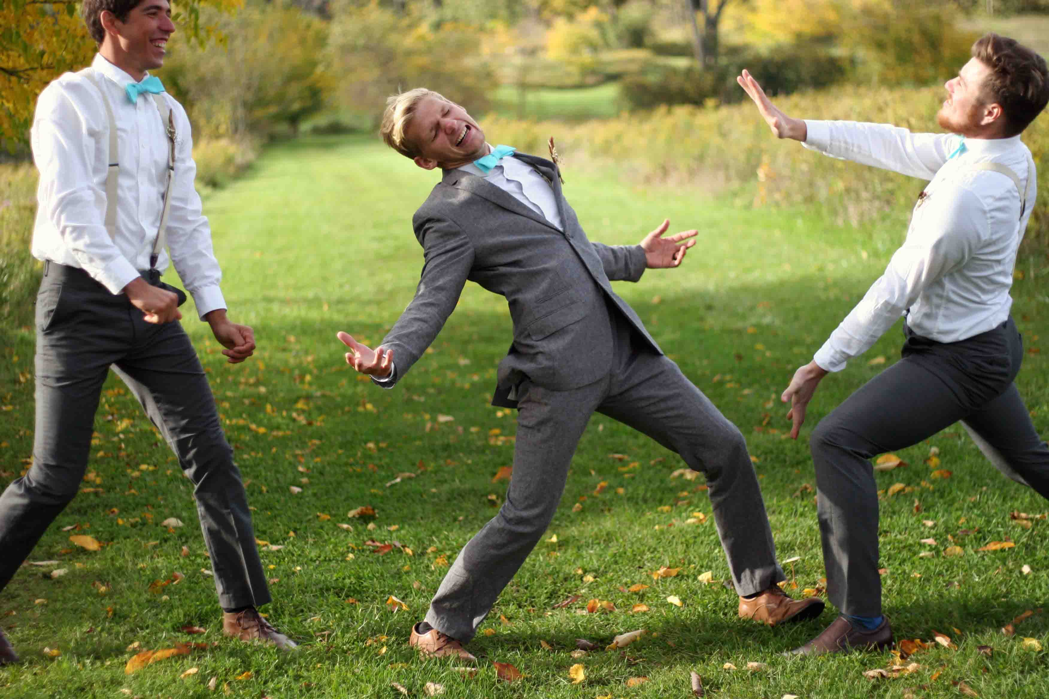The groomsmen messing around with the force...